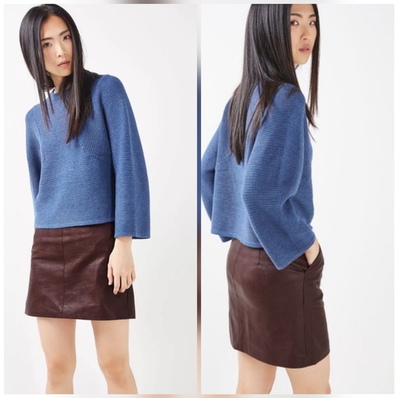 Topshop Dresses & Skirts - Topshop Burgundy Faux Leather Pencil Skirt